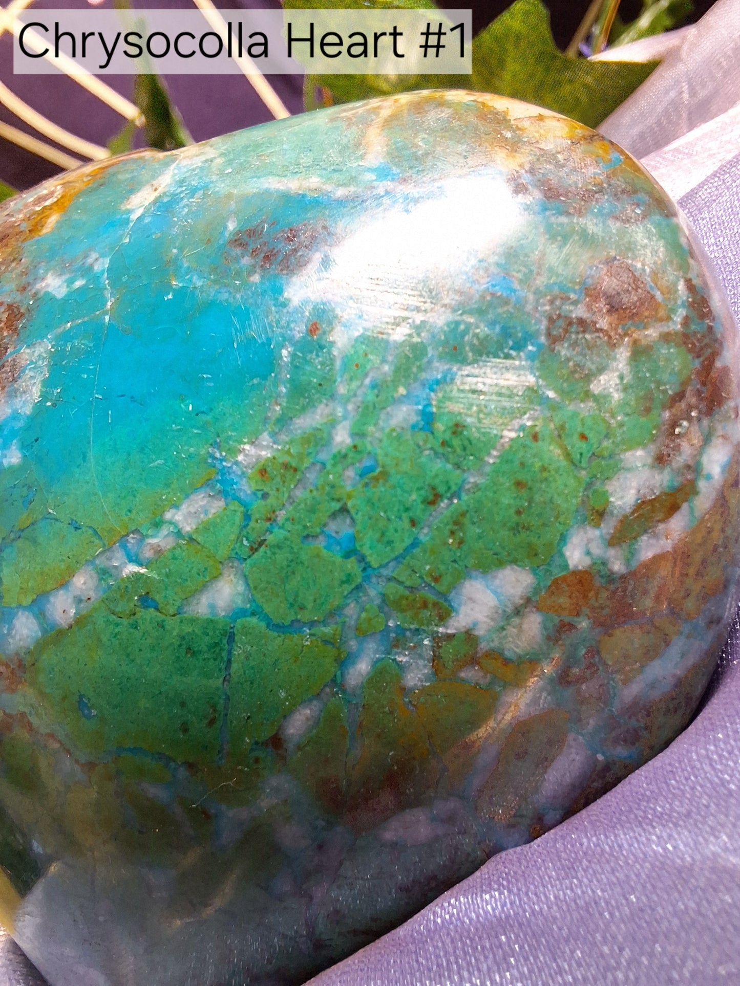Chrysocolla Heart from Peru 1