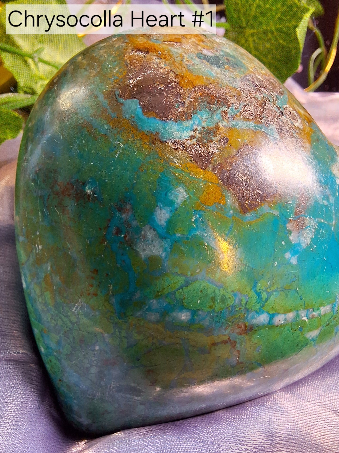 Chrysocolla Heart from Peru 1