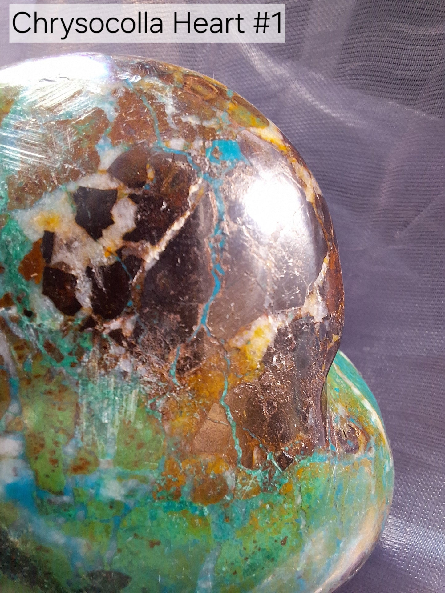 Chrysocolla Heart from Peru 1