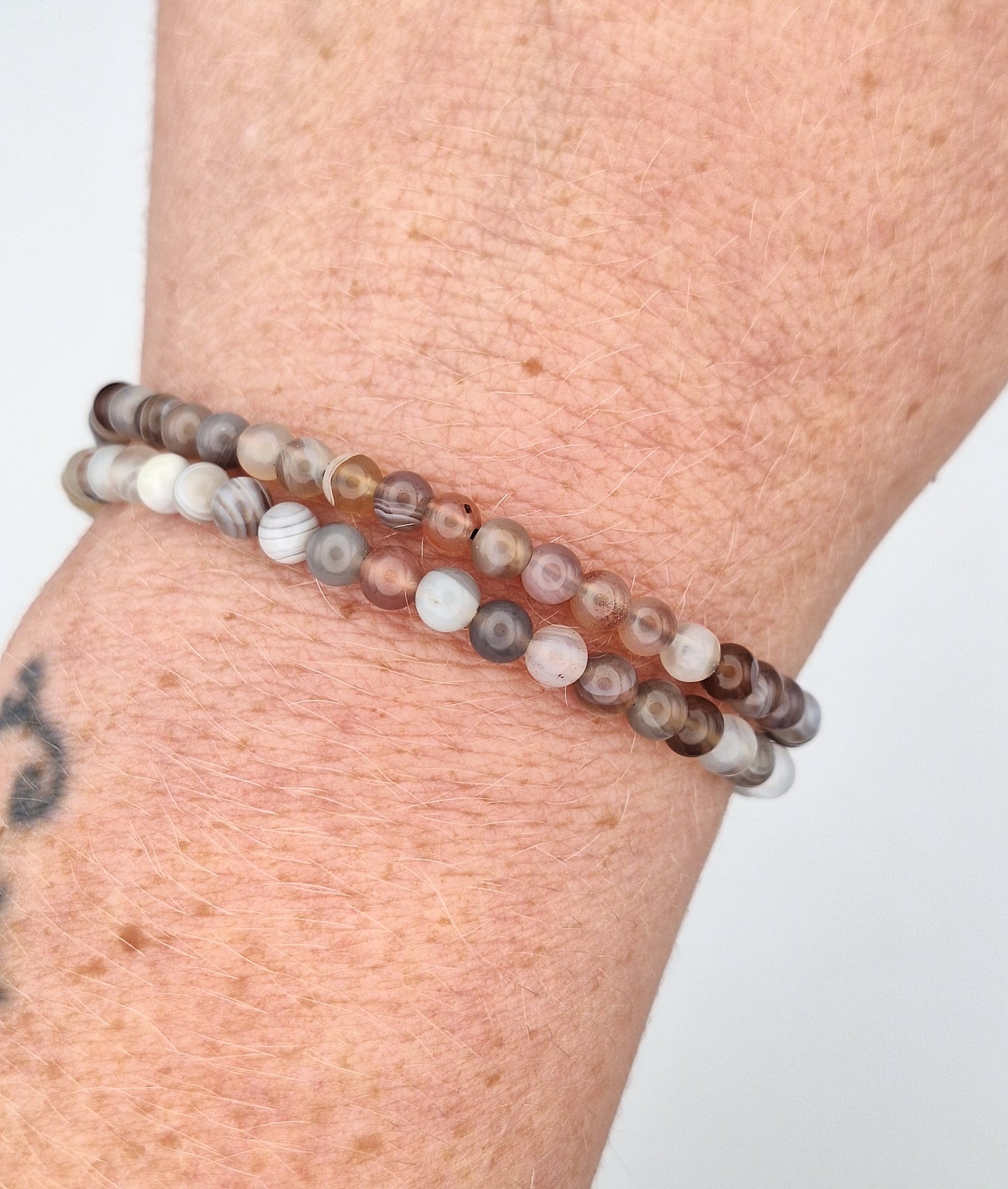 Botswana Agate Bracelet 4mm Beads