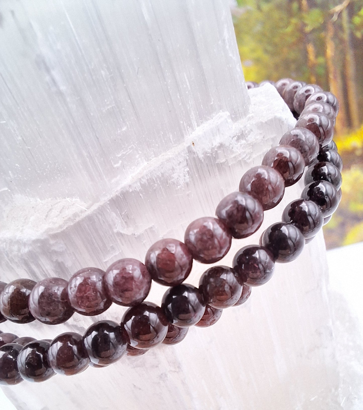 Garnet Bracelet 4mm Beads
