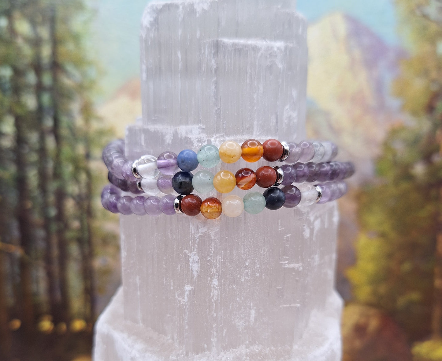 Amethyst Chakra Bracelet 4mm Beads