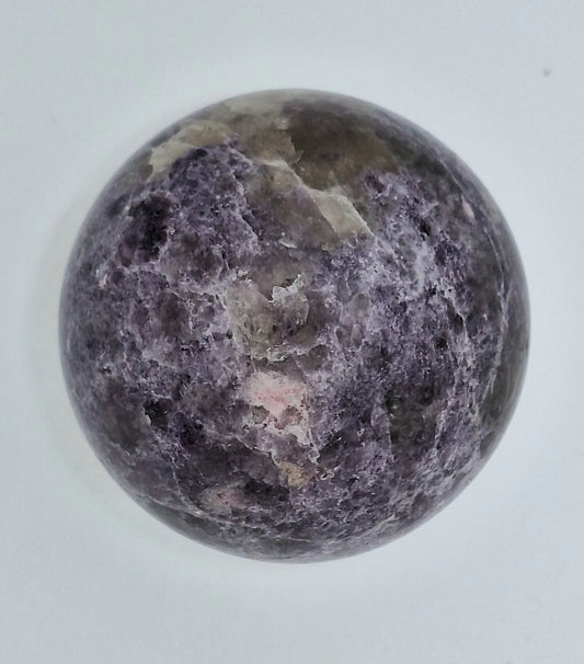 Lepidolite Sphere with Tourmaline