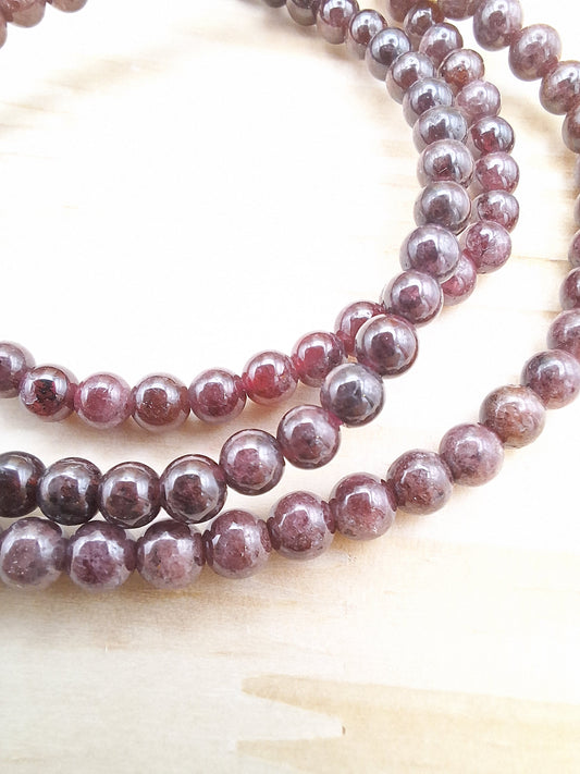 Garnet Bracelet 4mm Beads