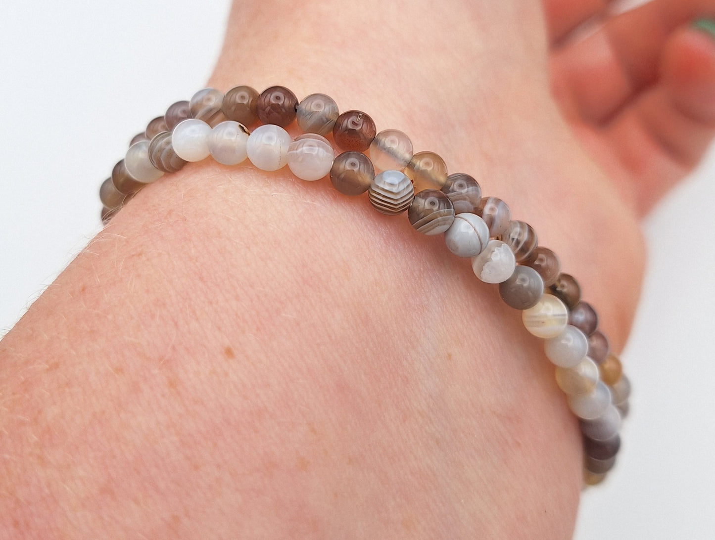 Botswana Agate Bracelet 4mm Beads