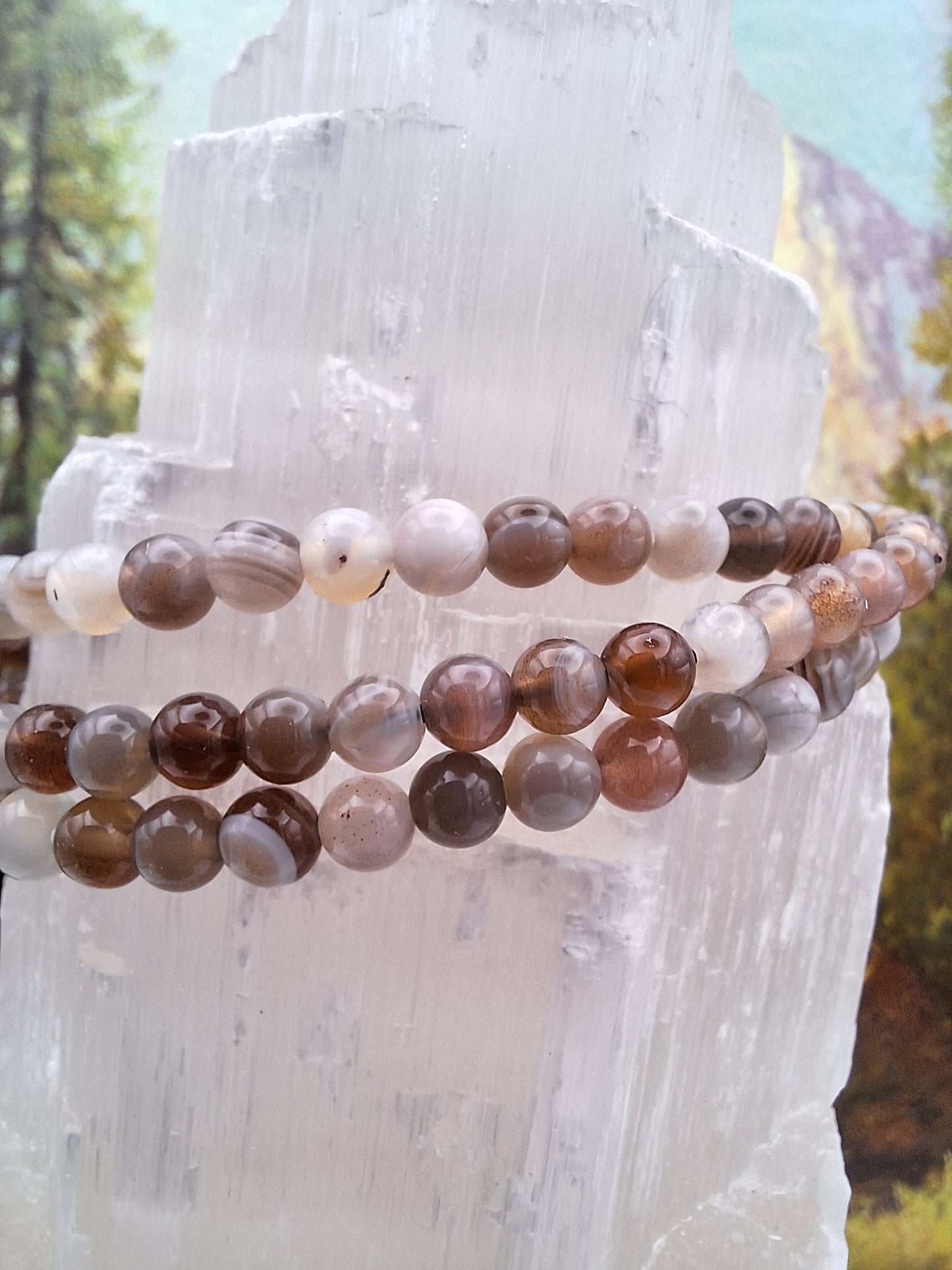 Botswana Agate Bracelet 4mm Beads