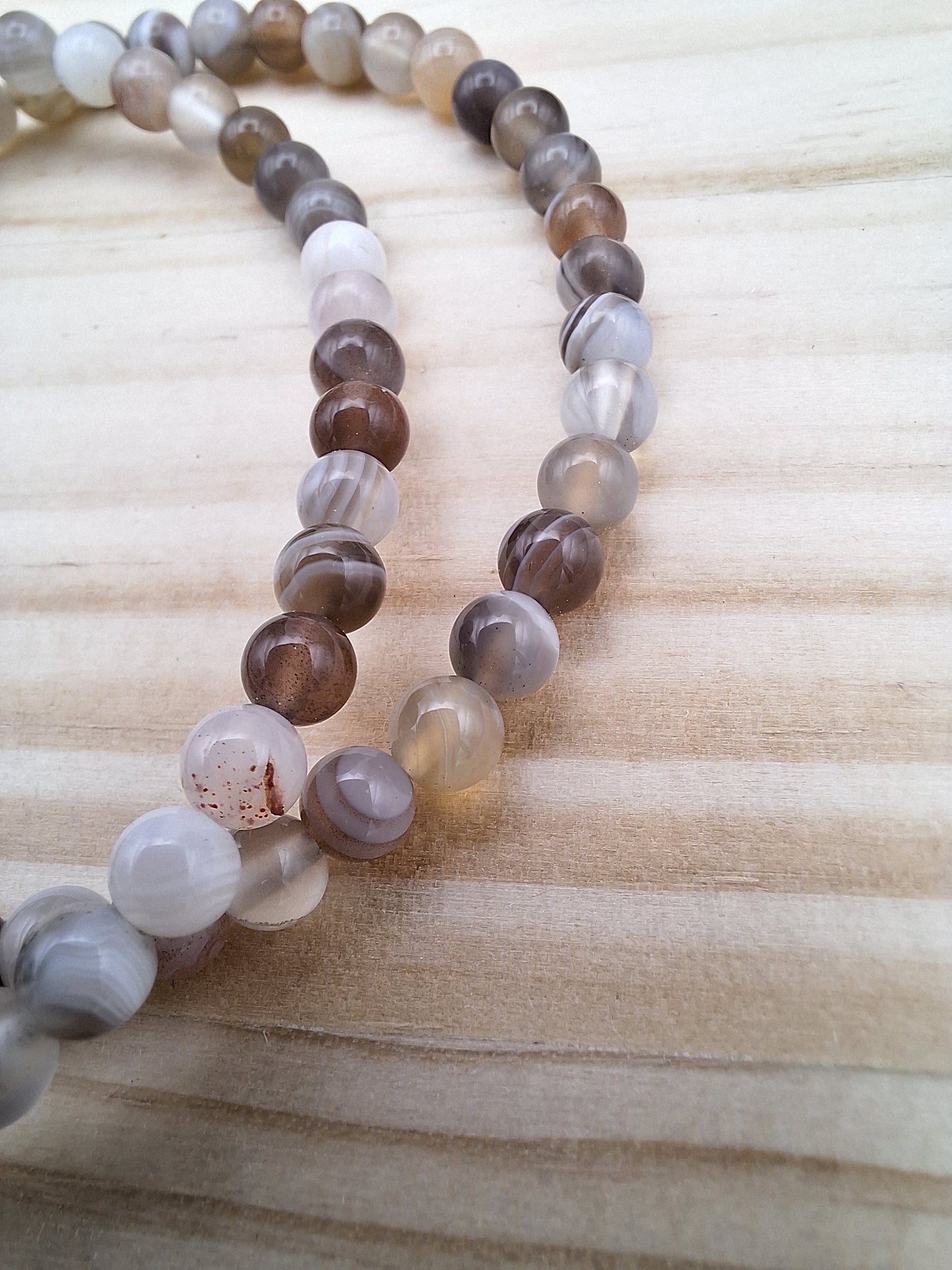 Botswana Agate Bracelet 4mm Beads