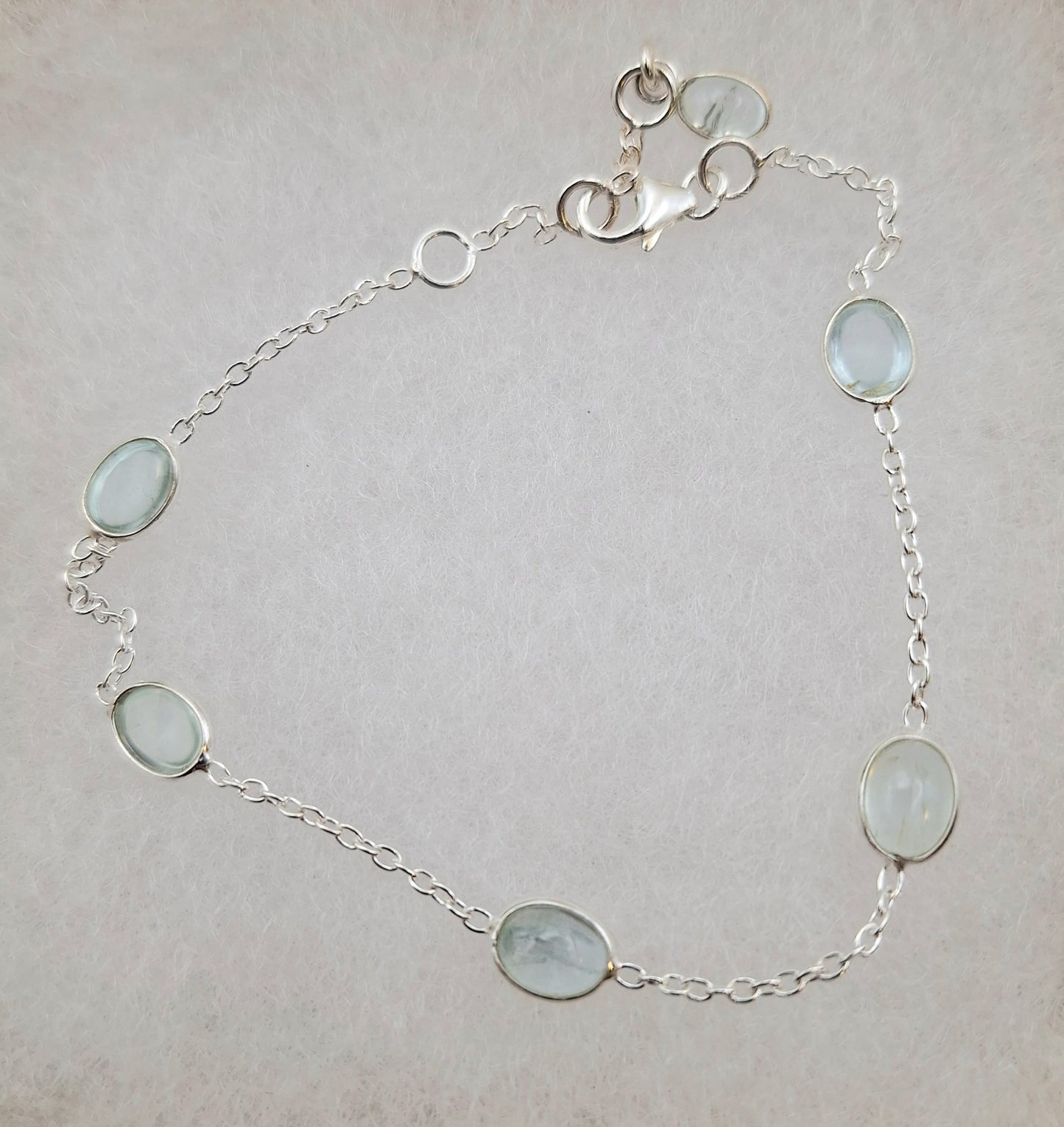 Aquamarine Sterling Silver Adjustable Bracelet