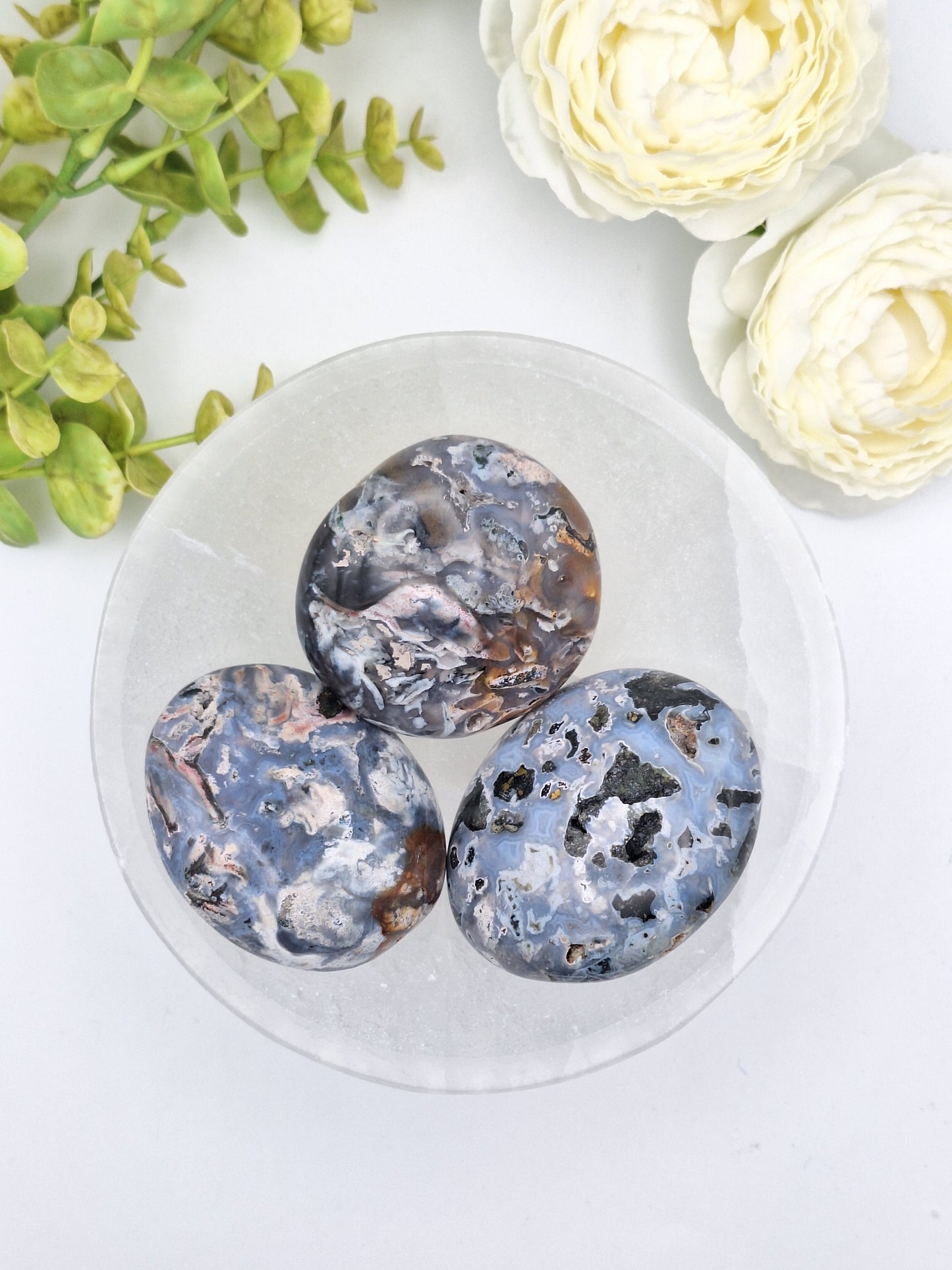 Blue Ocean Jasper Palm Stone Gallet