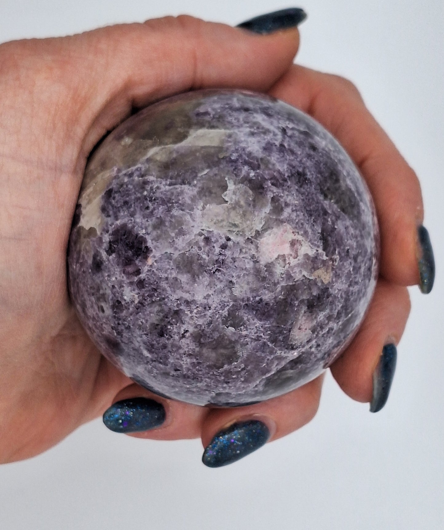 Lepidolite Sphere with Tourmaline