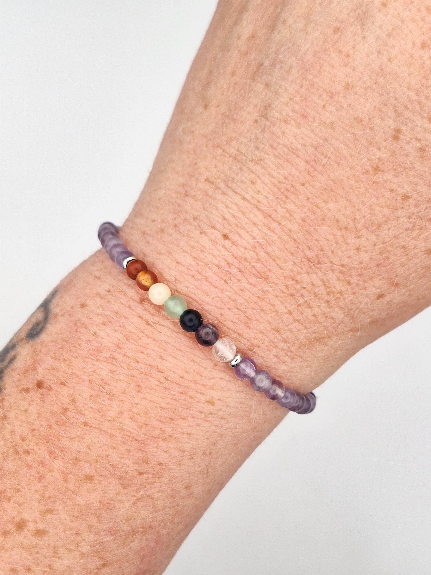 Amethyst Chakra Bracelet 4mm Beads