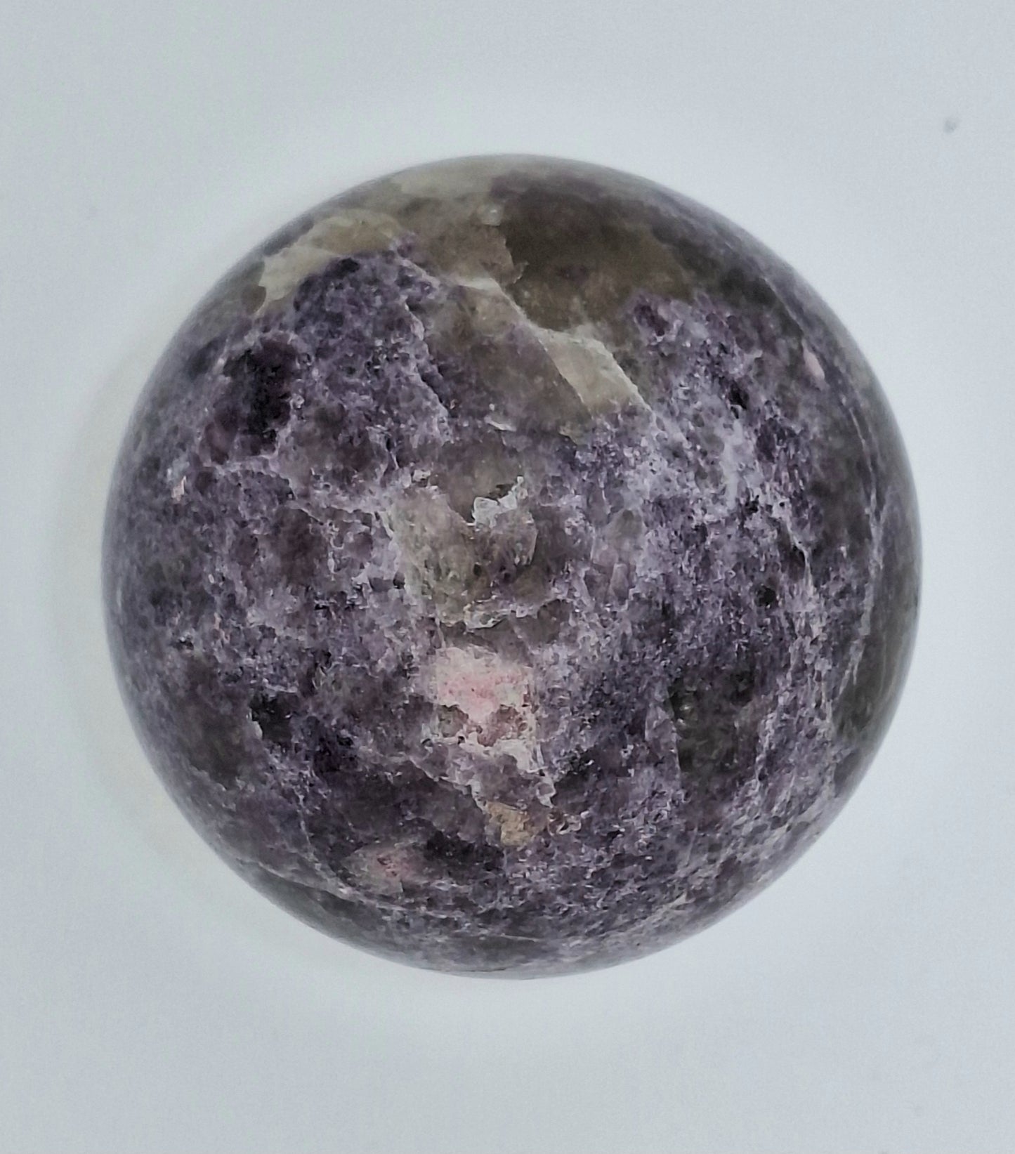 Lepidolite Sphere with Tourmaline