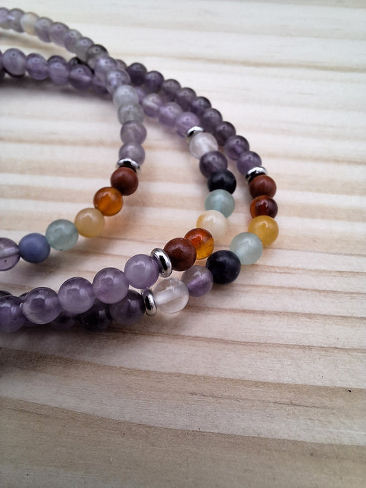 Amethyst Chakra Bracelet 4mm Beads